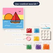 Voilier au coucher du soleil – contenu du kit