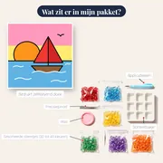 Rode Zeilboot bij Zonsondergang – inhoud van het pakket