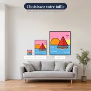 Voilier au coucher du soleil – tailles disponibles