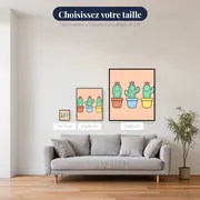 Trois Cactus aux Fleurs Roses – tailles disponibles