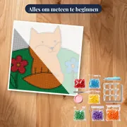 Zittende Oranje Vos met Twee Bloemen – pakket klaar om te beginnen