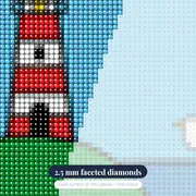 Red and White Lighthouse – diamond close-up
