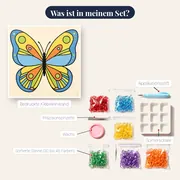 Bunter Schmetterling mit symmetrischen Flügeln – Inhalt des Sets