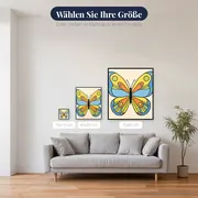Bunter Schmetterling mit symmetrischen Flügeln – verfügbare Größen