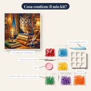 Gufo Saggio tra Libri Antichi – contenuto del kit