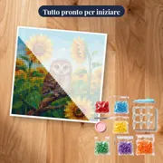 Gufo tra i Girasoli – kit pronto per iniziare