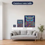 Chouette Mandala aux Couleurs Vives – tailles disponibles