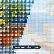 Sizilianische Terrasse am Meer – Nahaufnahme der Steine