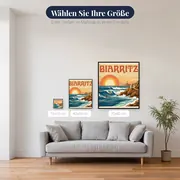 Biarritz mit Brandung und Felsen – verfügbare Größen