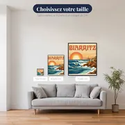 Affiche Vintage Surfeurs de Biarritz – tailles disponibles