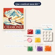 Affiche Vintage Chamonix au Mont Blanc – contenu du kit