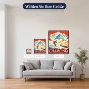 Roter Zug am Mont Blanc – verfügbare Größen