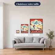 Affiche Vintage Chamonix au Mont Blanc – tailles disponibles