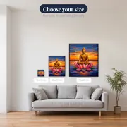Golden Buddha on Pink Lotus – available sizes