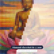 Buddha Dorato sul Loto Rosa – primo piano dei diamanti