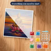 Golden Buddha on Pink Lotus – kit ready to start