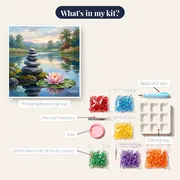 Balanced Stones and Pink Lotus – kit contents