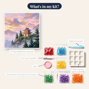 Misty Mountain Temple at Dawn – kit contents