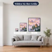 Tempelpavillon zwischen Nebelkiefern – verfügbare Größen
