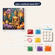 Bouddha doré parmi les orchidées – contenu du kit