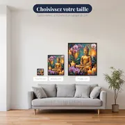 Bouddha doré parmi les orchidées – tailles disponibles