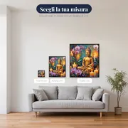 Buddha dorato tra candele e orchidee – misure disponibili