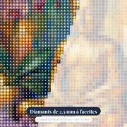 Bouddha doré parmi les orchidées – gros plan des diamants