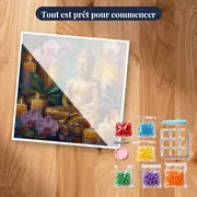 Bouddha doré parmi les orchidées – kit prêt à commencer