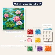 Roze Lotussen op Turquoise Water – inhoud van het pakket