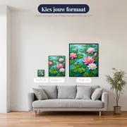 Roze Lotussen op Turquoise Water – beschikbare formaten
