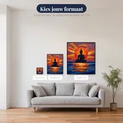Boeddha bij de Oranje Zon – beschikbare formaten
