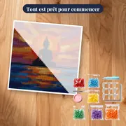 Bouddha Méditatif au Coucher du Soleil – kit prêt à commencer