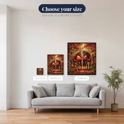 Nuzzling Horses in the Autumn Forest – available sizes