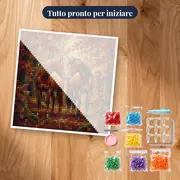 Due cavalli in carezza nel bosco autunnale – kit pronto per iniziare
