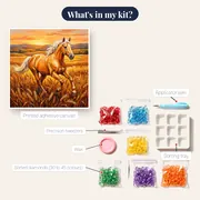 Golden Palomino Galloping Through Wheat – kit contents