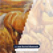 Golden Palomino Galloping Through Wheat – diamond close-up