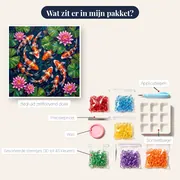 Koikarpers tussen roze waterlelies – inhoud van het pakket