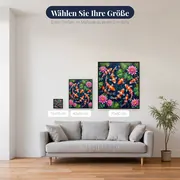 Koi-Karpfen zwischen rosa Seerosen – verfügbare Größen