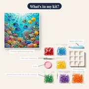 Tropical Fish School Over Sunlit Coral Reef – kit contents
