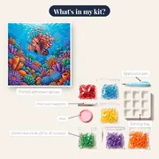 Striped-Fin Lionfish Over Colorful Coral – kit contents