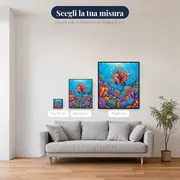 Pesce leone dalle pinne a strisce sul corallo – misure disponibili