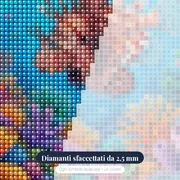 Pesce leone dalle pinne a strisce sul corallo – primo piano dei diamanti