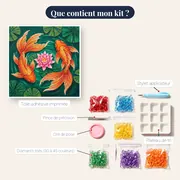 Poissons rouges et lotus rose – contenu du kit