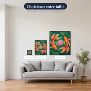 Poissons rouges et lotus rose – tailles disponibles