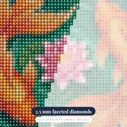 Goldfish Circling a Pink Lotus – diamond close-up