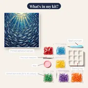 Swirling Silver Sardines in Sunlit Sea – kit contents