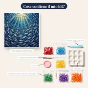 Vortice di sardine argentate nel blu – contenuto del kit