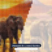 Famille d'éléphants et Kilimandjaro au couchant – gros plan des diamants