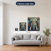 Wise Old Elephant Portrait with Tusks – available sizes