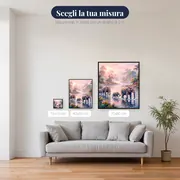 Elefanti al guado nella nebbia rosa – misure disponibili